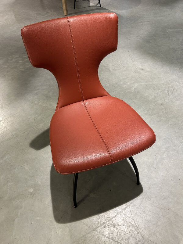 Set van 4 Leolux Callas Eetkamerstoelen Artisan Fino - Leder Senso 2260 Terracotta