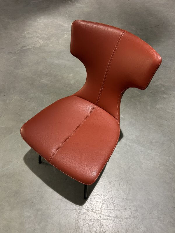 Set van 4 Leolux Callas Eetkamerstoelen Artisan Fino - Leder Senso 2260 Terracotta - Afbeelding 3